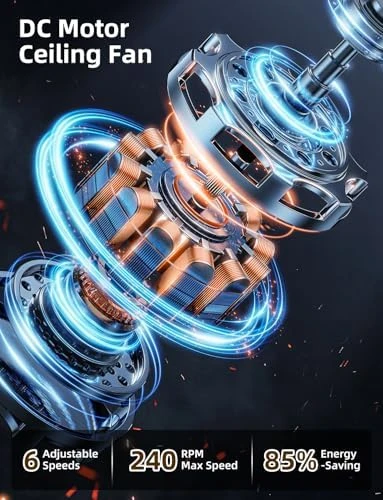 RGB Ceiling Fan with Light — Smart Fan, Homlit