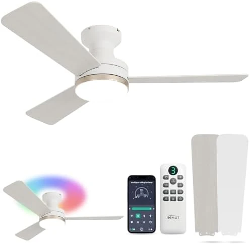 RGB Ceiling Fan with Light — Smart Fan, Homlit