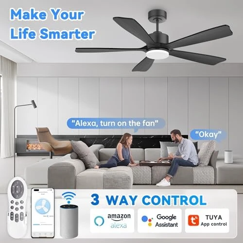 Smart Ceiling Fan with Lights — Smart Fan, GentleBreeze
