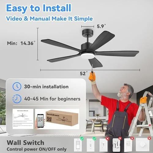 Smart Ceiling Fan with Lights — Smart Fan, GentleBreeze
