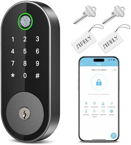 Smart Deadbolt with Keypad and Fingerprint — Smart Lock, Sifely