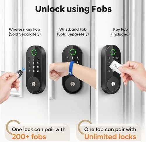 Smart Deadbolt with Keypad and Fingerprint — Smart Lock, Sifely