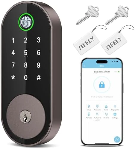 Smart Deadbolt with Keypad and Fingerprint — Smart Lock, Sifely