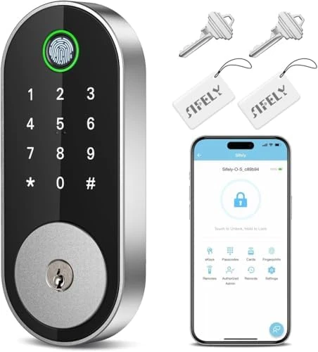 Smart Deadbolt with Keypad and Fingerprint — Smart Lock, Sifely