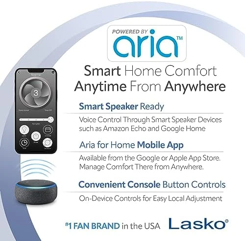 Smart Oscillating Tower Fan — Smart Fan, Lasko