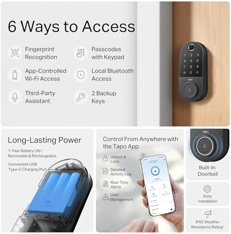 Smart Wi-Fi Door Lock, Deadbolt — Smart Lock, Tapo