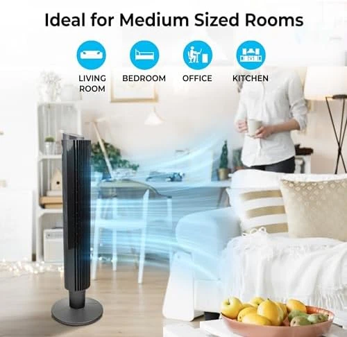 Smart Wi-Fi Oscillating Tower Fan — Smart Fan, Comfort Zone