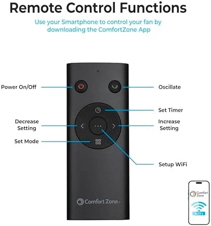Smart Wi-Fi Oscillating Tower Fan — Smart Fan, Comfort Zone