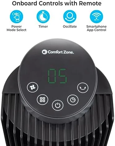 Smart Wi-Fi Oscillating Tower Fan — Smart Fan, Comfort Zone