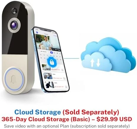 Wireless Doorbell Camera with Receiver — Video Doorbell, NexoSora