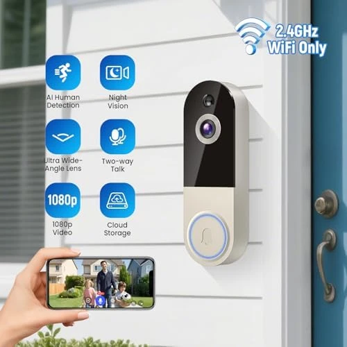 Wireless Doorbell Camera with Receiver — Video Doorbell, NexoSora