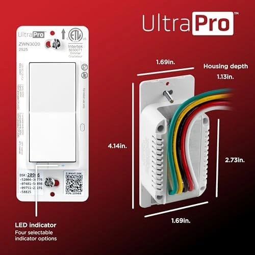 Z-Wave Dimmer, Long Range, Direct 3-Way — Smart Switch, UltraPro