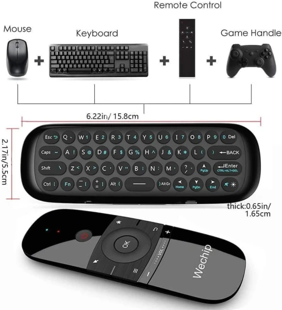 Air Mouse Remote Control with Keyboard — Bluetooth Keyboard, WeChip