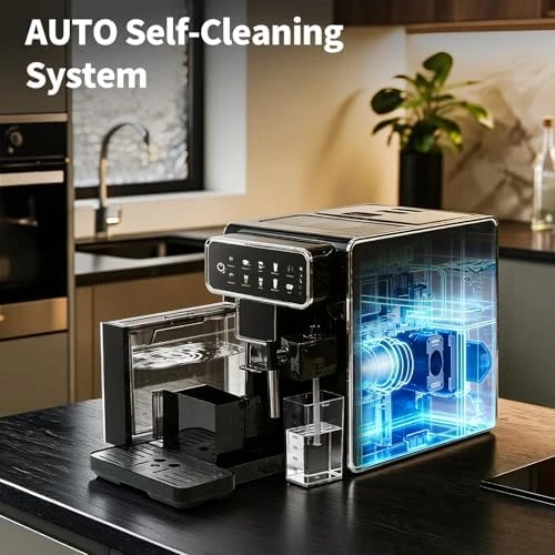 Automatic Espresso Machine with Grinder and Milk Frother — Coffee Maker, LINKLIFE