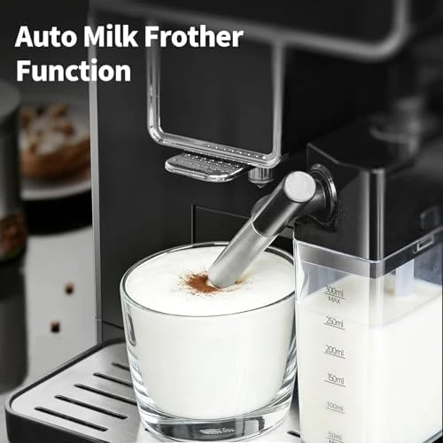 Automatic Espresso Machine with Grinder and Milk Frother — Coffee Maker, LINKLIFE