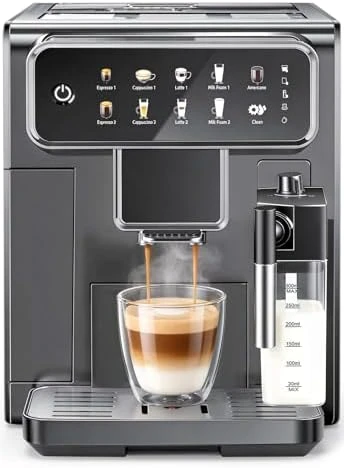 Automatic Espresso Machine with Grinder and Milk Frother — Coffee Maker, LINKLIFE