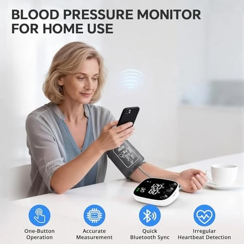 Automatic Upper Arm Blood Pressure Monitor with Bluetooth App Sync — Blood Pressure Monitor, Oklar