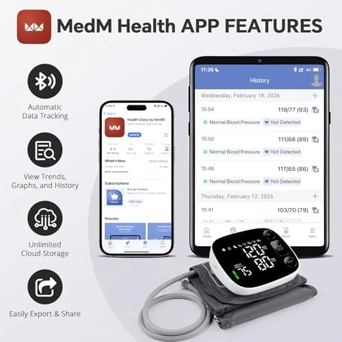 Automatic Upper Arm Blood Pressure Monitor with Bluetooth App Sync — Blood Pressure Monitor, Oklar