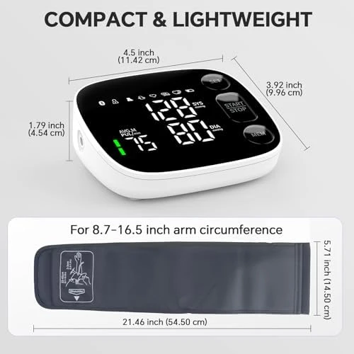 Automatic Upper Arm Blood Pressure Monitor with Bluetooth App Sync — Blood Pressure Monitor, Oklar