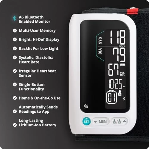 Bluetooth Blood Pressure Monitor with Automatic Upper Arm Cuff — Blood Pressure Monitor, Greater Goods