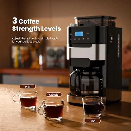 Digital Drip Coffee Maker with Built-In Grinder — Coffee Maker, Kismile