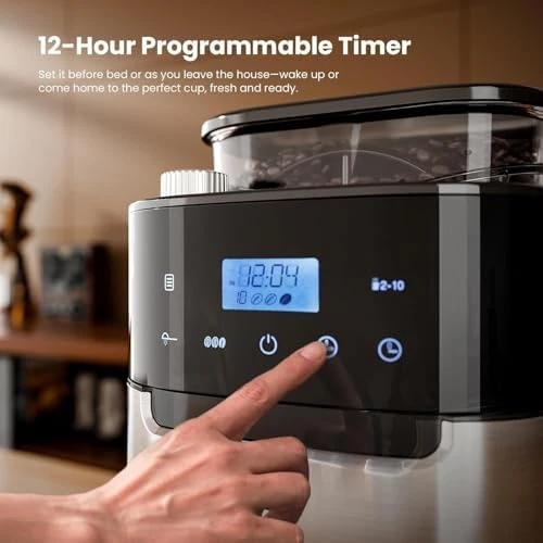Digital Drip Coffee Maker with Built-In Grinder — Coffee Maker, Kismile