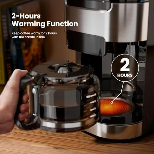 Digital Drip Coffee Maker with Built-In Grinder — Coffee Maker, Kismile