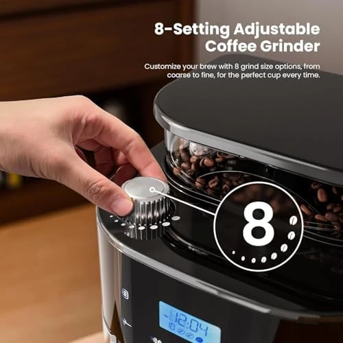 Digital Drip Coffee Maker with Built-In Grinder — Coffee Maker, Kismile