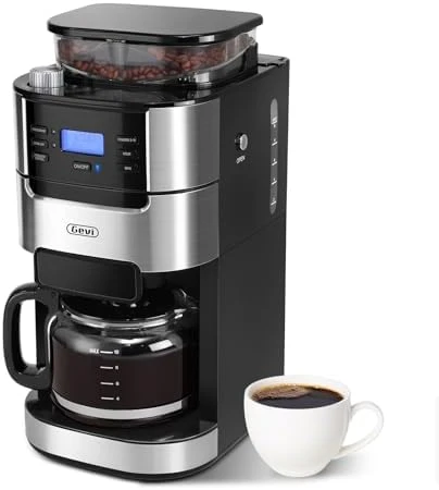 Drip Coffee Maker with Built-in Burr Grinder & Programmable Timer — Coffee Maker, Gevi