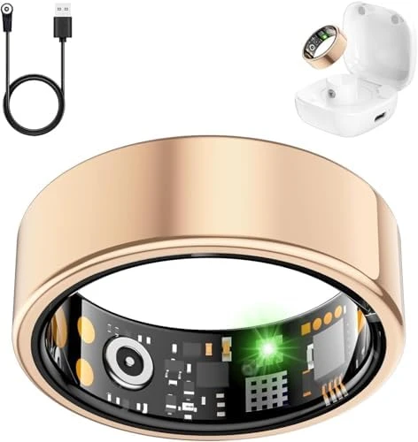 Fitness Ring with Heart Rate, Blood Oxygen, Stress, Sleep, and Step Tracking — Smart Ring, REWSX