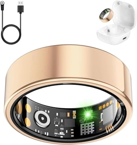 Fitness Ring with Heart Rate, Blood Oxygen, Stress, Sleep, and Step Tracking — Smart Ring, REWSX