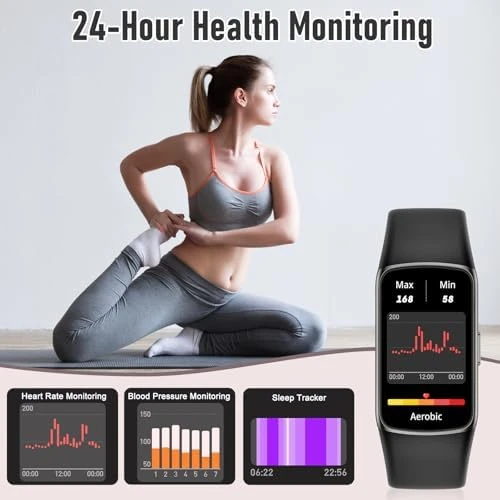 Fitness Tracker with Heart Rate, Blood Oxygen, Sleep Monitor, Sports Modes, Waterproof Step Counter — Fitness Tracker, Zeacool