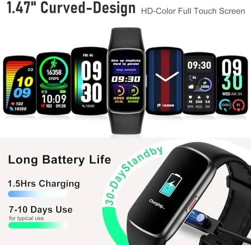 Fitness Tracker with Heart Rate, Blood Oxygen, Sleep Monitor, Sports Modes, Waterproof Step Counter — Fitness Tracker, Zeacool