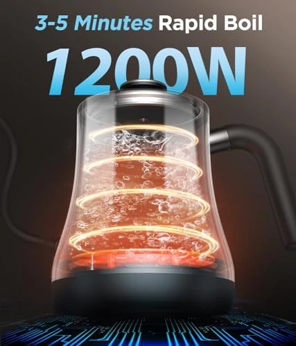 Gooseneck Electric Kettle with Temperature Control and Mute Mode — Electric Kettle, KOIOS