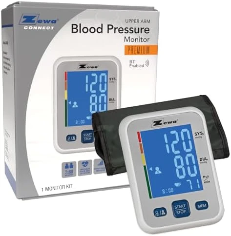 Premium Automatic Blood Pressure Monitor with Bluetooth and Extra-Large Display — Blood Pressure Monitor, Zewa