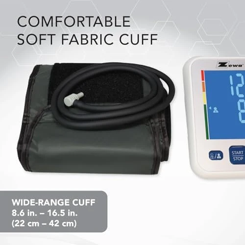 Premium Automatic Blood Pressure Monitor with Bluetooth and Extra-Large Display — Blood Pressure Monitor, Zewa