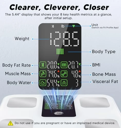 Smart Body Weight Scale with 8-in-1 Display — Smart Scale, GE