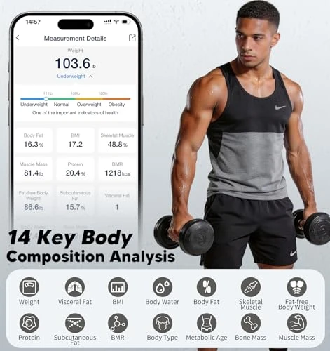 Smart Body Weight Scale with 8-in-1 Display — Smart Scale, GE