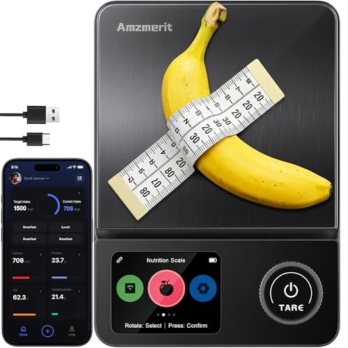 Smart Food Kitchen Scale with Nutritional Calculator and Timer — Smart Scale, Amzmerit