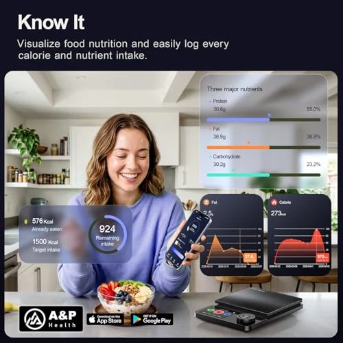 Smart Food Kitchen Scale with Nutritional Calculator and Timer — Smart Scale, Amzmerit