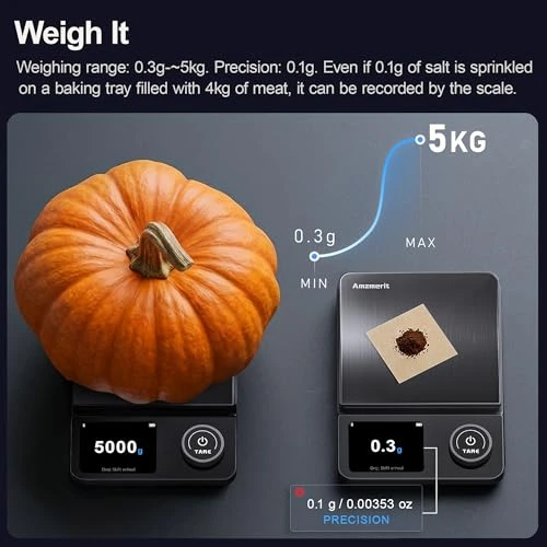 Smart Food Kitchen Scale with Nutritional Calculator and Timer — Smart Scale, Amzmerit