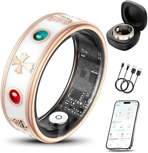 Smart Ring for Women, Fitness & Activity Tracker with Blood Pressure/Heart Rate Monitor, Sleep Tracker, Step Counter,... — Smart Ring, PJIVE