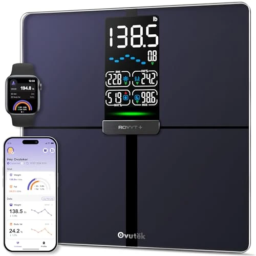 Smart Scale for Body Weight, BMI, Body Fat, Muscle Mass — Smart Scale, OVUTEK
