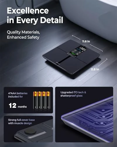 Smart Scale for Body Weight, BMI, Body Fat, Muscle Mass — Smart Scale, OVUTEK