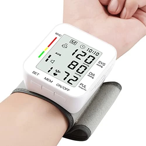 Wrist Blood Pressure Monitor with Large LCD Display, Adjustable Cuff, Automatic Memory, and Carrying Case — Blood Pressure Monitor, MMIZOO