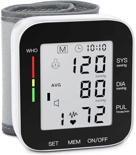 Wrist Blood Pressure Monitor with Large LCD Display, Adjustable Cuff, Automatic Memory, and Carrying Case — Blood Pressure Monitor, MMIZOO