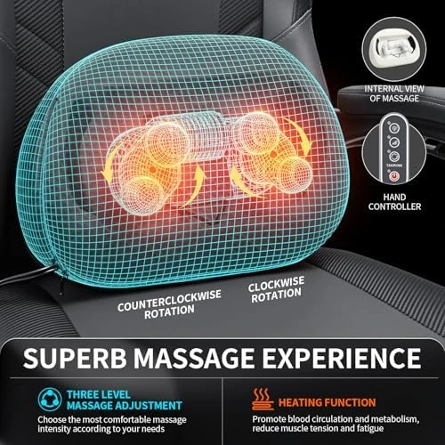 3D Kneading Massage Gaming Chair with Heated Lumbar Support and Footrest — Smart Chairs, HOFFREE