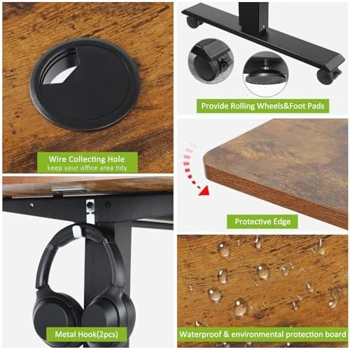 Electric Adjustable Height Standing Desk with Large Mouse Pad — Standing Desk, farexon