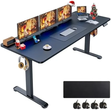 Electric Adjustable Height Standing Desk with Large Mouse Pad — Standing Desk, farexon