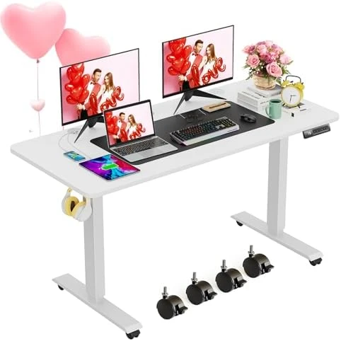 Electric Adjustable Height Standing Desk with Large Mouse Pad — Standing Desk, farexon